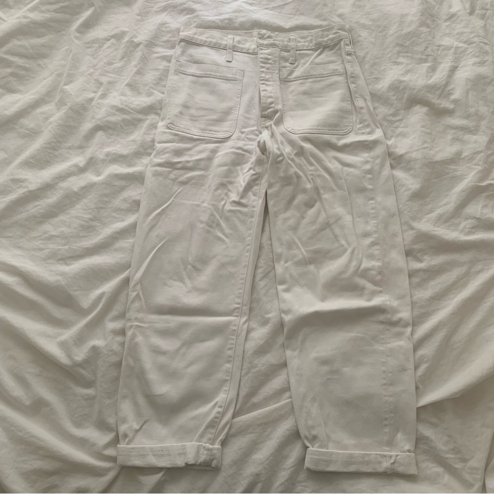Madewell loose fit white Jean